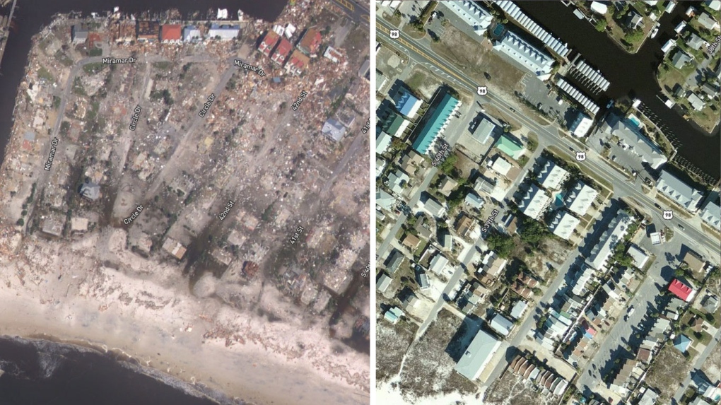 Hurricane Michael before and after