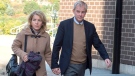 Dennis Oland and his wife Lisa arrive at Harbour Station arena in Saint John, N.B., on Monday, Oct. 15, 2018 for jury selection in the retrial in the bludgeoning death of his millionaire father, Richard Oland.  (THE CANADIAN PRESS/Andrew Vaughan)