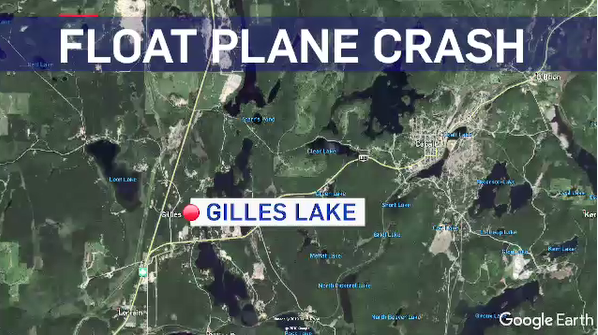 A float plane crashed in Gillies Lake