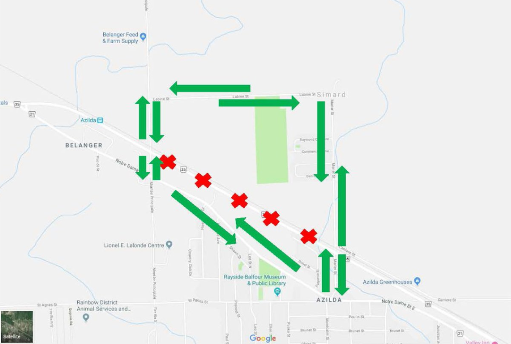 Detours will be set up during MR35 closure Tuesday