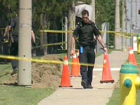 Two Barrie, Ont., police officers were critically injured in an altercation with a male suspect who was fatally shot on Sunday, July 5, 2009.