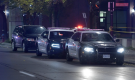 Police cruisers are shown at the scene of a fatal police-involved shooting in Hamilton. (Andrew Collins)