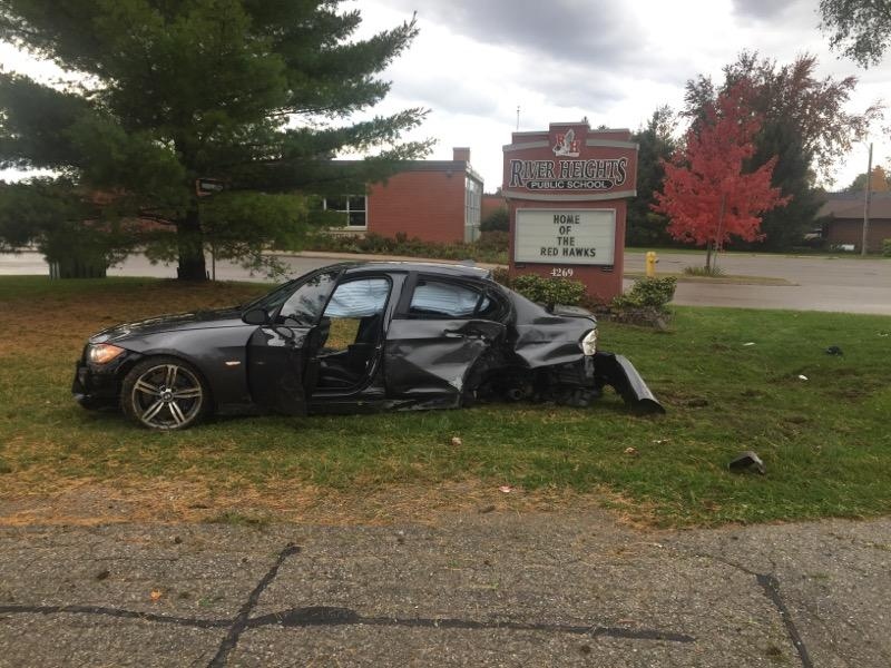 This is the suspect vehilce involved in a crash in front of River Heights Public School in Dorchester. 
(Source: London police)  