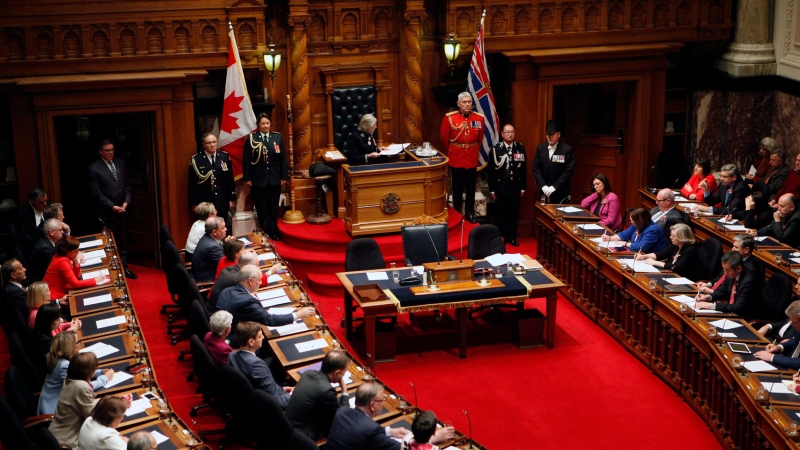 Legislative Assembly at Legislature in Victoria, B.C., on Tuesday, February 13, 2018. THE CANADIAN PRESS/Chad Hipolito