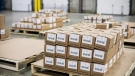 Product is pictured on pallets at the Ontario Cannabis Store distribution centre in an undated handout photo. THE CANADIAN PRESS/HO-Ontario Cannabis Store