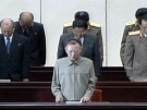 In this image made off KRT footage distributed by APTN, North Korean leader Kim Jong Il, center front, offers a prayer during the 15th anniversary of the death of Kim Il-sung, his father and founder of the country, in Pyongyang, North Korea, Wednesday, July 8, 2009.(AP Photo/KRT via APTN, File)