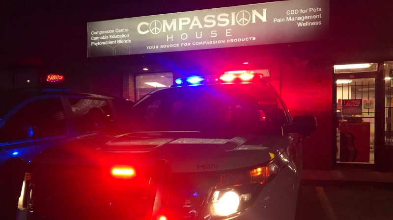 Windsor police raid the Compassion House on Tecumseh Road West on Tuesday November 6, 2018. ( Angelo Aversa / CTV Windsor )