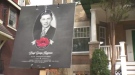 Posters in Montreal West honour fallen WWII soldiers.