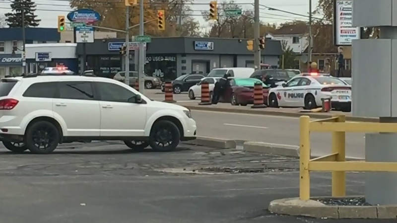 A dramatic takedown by Windsor police was caught o