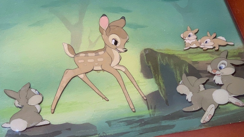 A framed animation drawing from the movie "Bambi" is seen in this undated handout photo. THE CANADIAN PRESS/HO, Alexander Archbold, Curiosity Inc. 