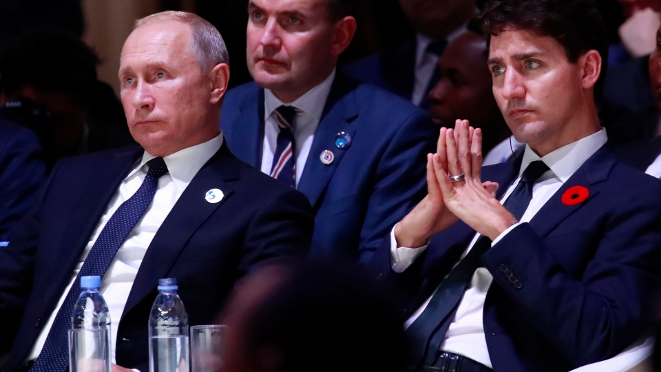 Trudeau and Putin sit side-by-side, talk Russian wartime sacrifice | CTV News