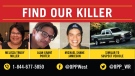 OPP released this poster asking for the public to come forward with information in the deaths of three people found near London, Ont.