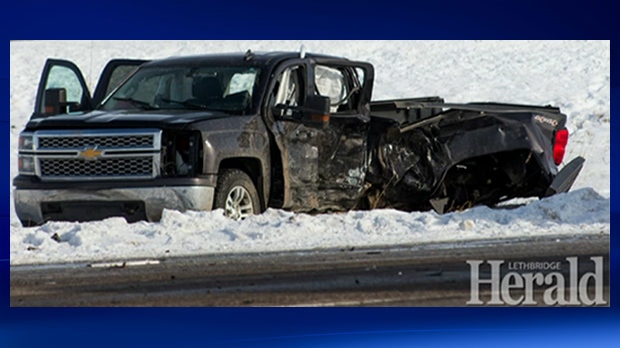 Highway 4 crash - stolen pickup truck
