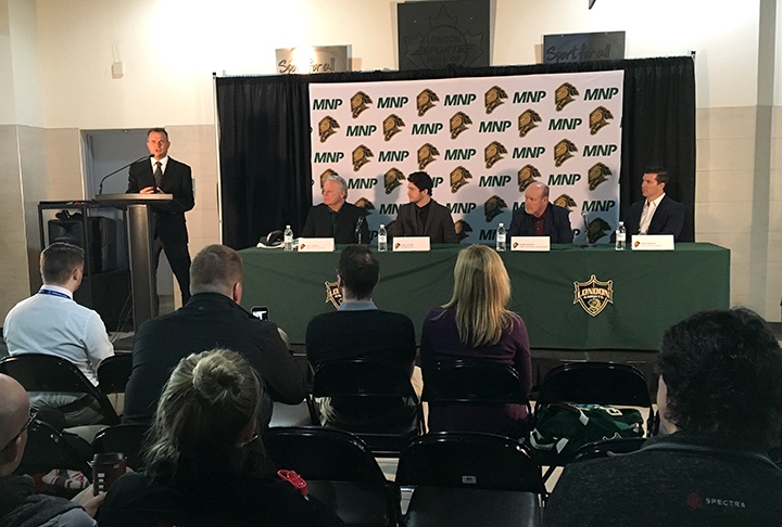 The London Knights introduce their newest forward, Paul Cotter, in London, Ont. on Wednesday, Nov. 14, 2018. (Brent Lale / CTV London)