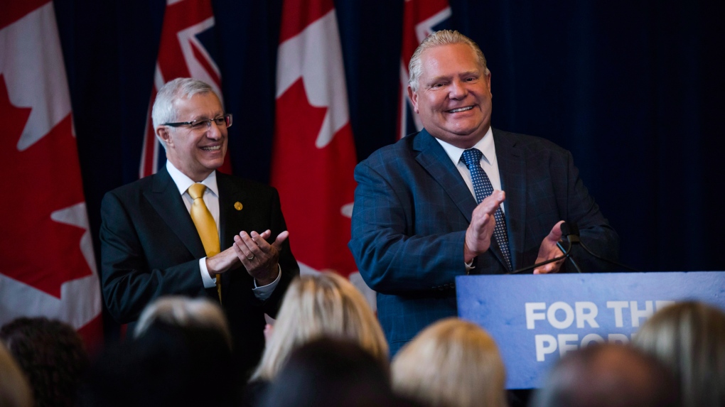 Finance Minister Vic Fedeli and Premier Doug Ford