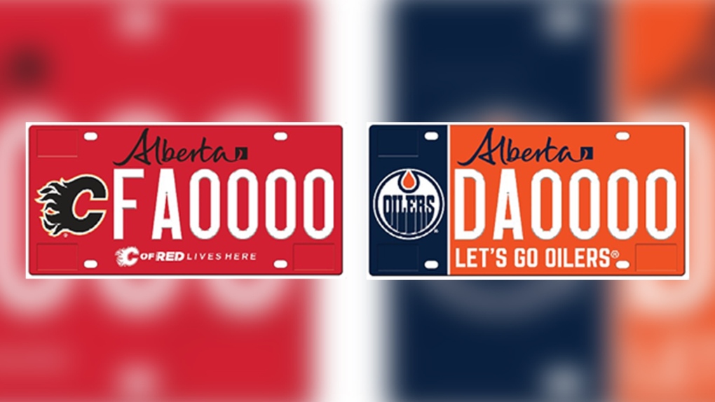 Oilers Flames plates