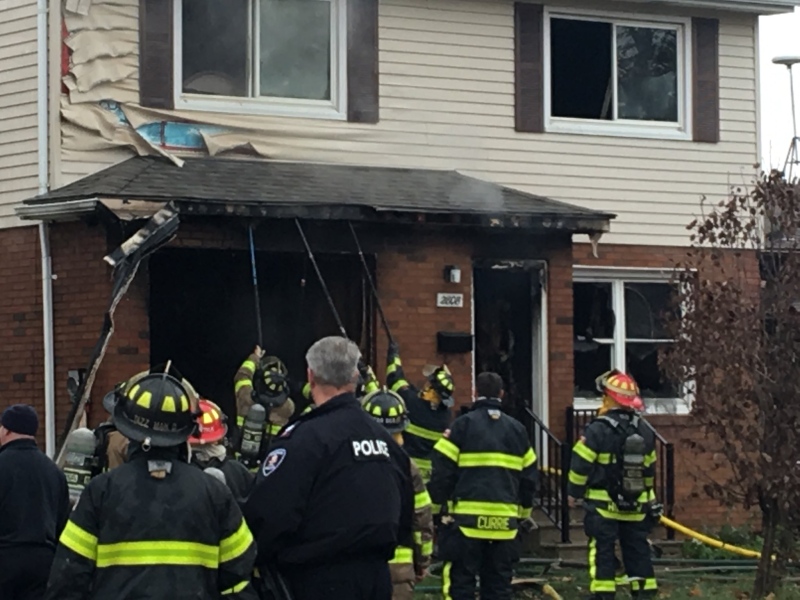 There's significant damage to home on Rivard Avenue in Windsor following a fire on Sunday, Nov. 18, 2018.
(Ricardo Veneza / CTV Windsor)