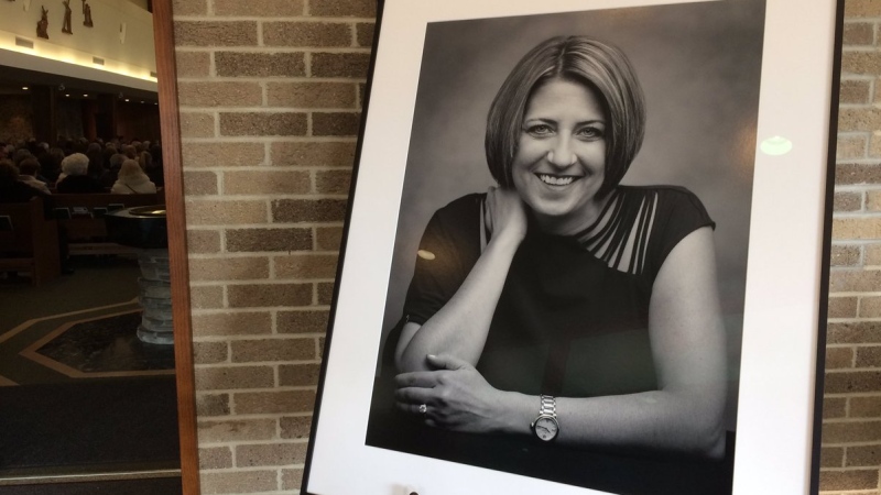 Michelle Prince is remembered at her funeral in Windsor, Ont., on Friday , Nov. 23, 2018. (Stefanie Masotti / CTV Windsor)