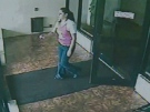 Police say this woman, captured on a surveillance camera at a building in North York, is a suspect in a murder.