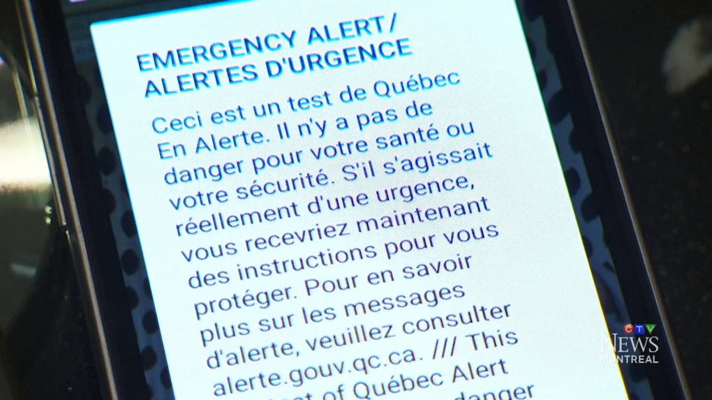 UPDATE: Test of Quebec emergency alert system has been completed | CTV News