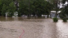 Flooding is seen in Harriston, Ont. in June 2017. (Scott Miller / CTV London)