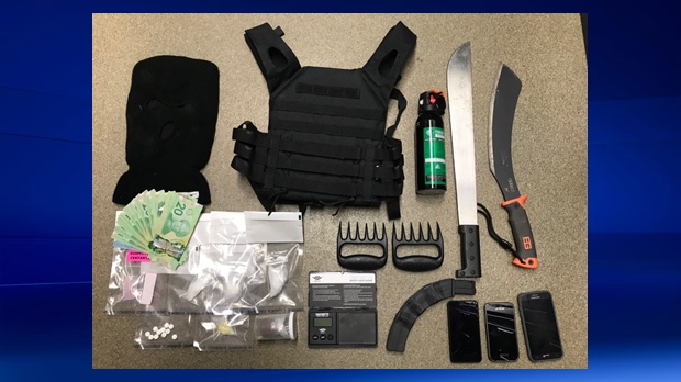 Innisfail RCMP - weapons and drugs seized