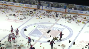 The Kitchener Rangers teddy bear toss.