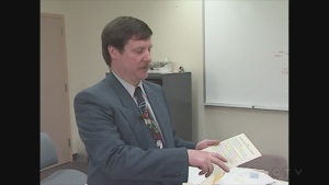 ARCHIVAL FOOTAGE: A Sudbury detective in 1998 explains the DNA sample process.