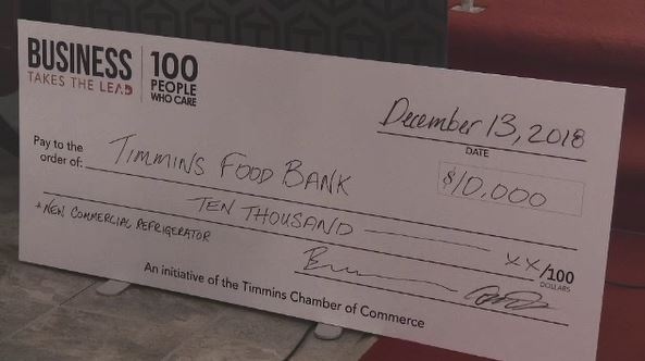 Timmins Food Bank receives $10,000 donation