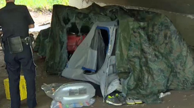 Homeless encampment - Elbow Island Park