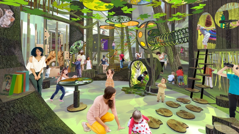 Conceptual drawings show the design for the Children's Museum's new location in the former Kellogg's plant. (Source: Gyroscope Inc.)