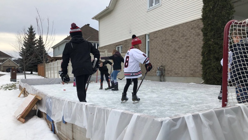 Outdoor rink in Ottawa's Riverside South community