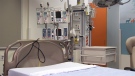 Equipment is seen in an empty room at BC Children's Hospital in Vancouver.