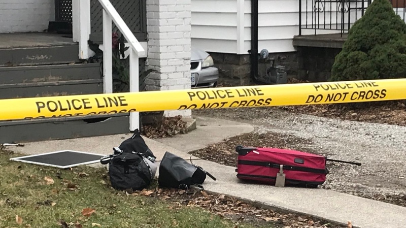 The scene outside a home on Windsor Avenue where police allege a woman stabbed a man on Monday December 24, 2018. ( Angelo Aversa / CTV Windsor )