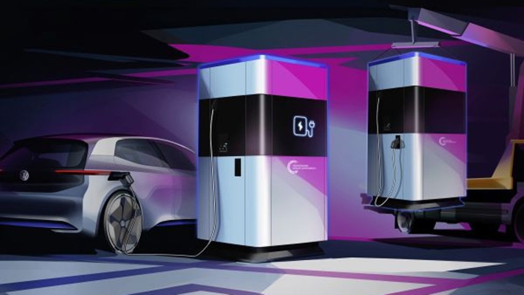VW mobile electric vehicle charging station