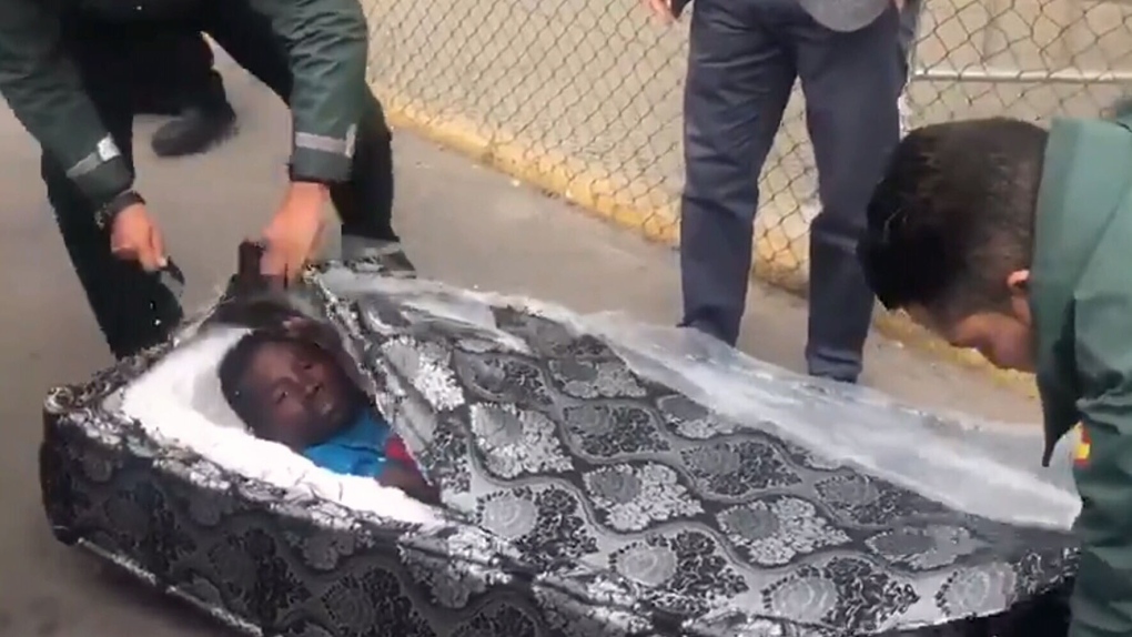 Migrant in mattress