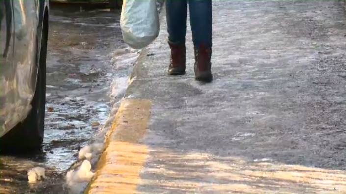 Icy sidewalk