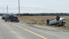 Emergency responders were called to a two-vehicle crash southwest of Parkhill, Ont. on Wednesday, Jan. 2, 2019. (Jim Knight / CTV London)
