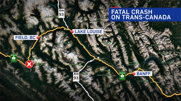 Fatal Trans-Canada Highway crash near Field B.C.