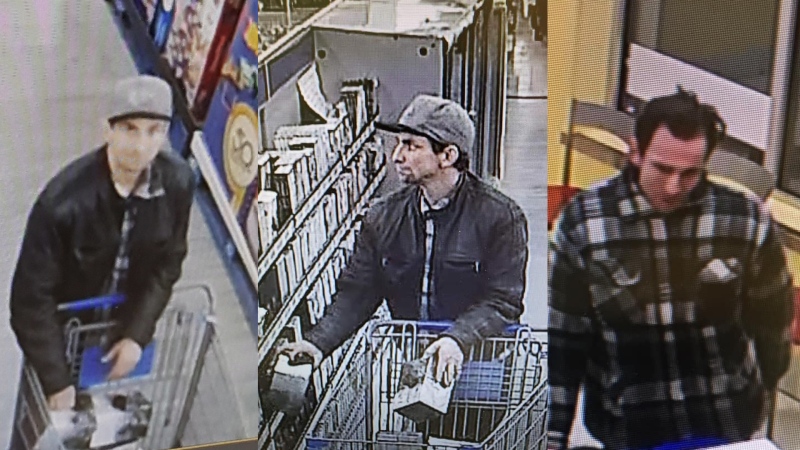 Strathroy-Caradoc police released these images of a man wanted in connection with a robbery on Jan. 6, 2019.