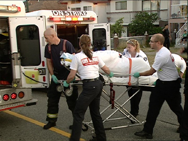 A 49-year-old woman is in stable condition in hospital after being shot outside a home in the 3000-block of East 29th Ave. in Vancouver July 17, 2009. 