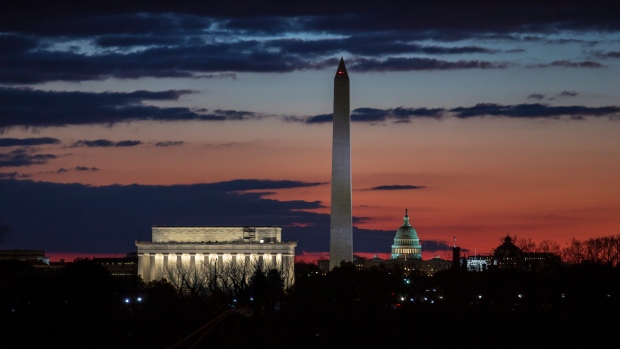 The Washington skyline is seen on Wednesday, Jan. 9, 2019. From left are the Lincoln Memorial, the Washington Monument, and the U.S. Capitol. (AP Photo/J. Scott Applewhite)