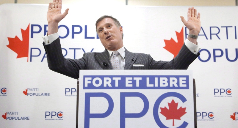 Maxime Bernier speaks at a People's Party of Canada rally in Gatineau, Que., on November 20, 2018. THE CANADIAN PRESS/ Patrick Doyle
