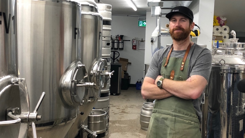 Garrett Pederson with 9 Mile Legacy Brewing Co. in Saskatoon. (Francois Biber/CTV Saskatoon)