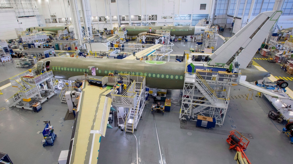 The Airbus A220 assembly line