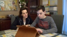13-year-old Nicolas Riscalas and his mom Belinda.