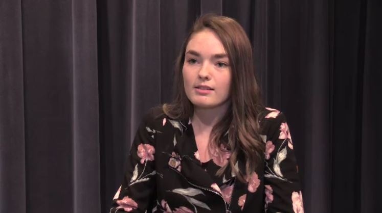 Maysee McLean discusses her video about depression at her high school in Strathroy, Ont. on Wednesday, Jan. 16, 2019. (Adrienne South / CTV London)