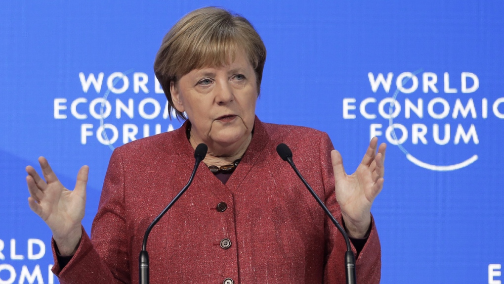 German Chancellor Angela Merkel in Davos