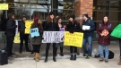 A rally at the University of Windsor took place in response to recent cuts by the Ontario government, Windsor, Ont., on Thursday, Jan. 24, 2019. (Stefanie Masotti / CTV Windsor)