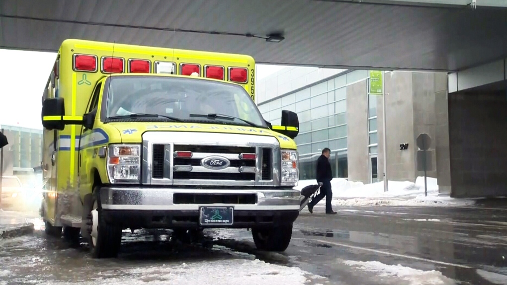 An ambulance at Jean Lesage International Airport